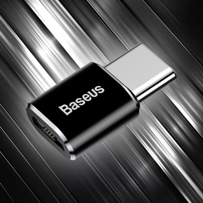 Baseus USB 2.0 Type-C - Micro USB OTG -adapteri (musta)