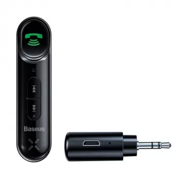Baseus WXQY-01 Bluetooth 5.0 auto-AUX-vastaanotin Micro-USB-lataustoiminnolla – 10 m kantama, 145 mAh, musta