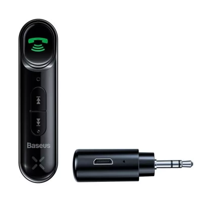 Baseus WXQY-01 Bluetooth 5.0 auto-AUX-vastaanotin Micro-USB-lataustoiminnolla – 10 m kantama, 145 mAh, musta
