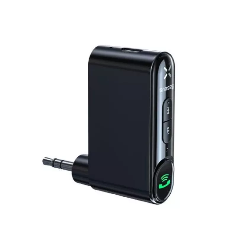 Baseus WXQY-01 Bluetooth 5.0 auto-AUX-vastaanotin Micro-USB-lataustoiminnolla – 10 m kantama, 145 mAh, musta