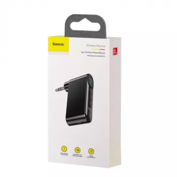 Baseus WXQY-01 Bluetooth 5.0 auto-AUX-vastaanotin Micro-USB-lataustoiminnolla – 10 m kantama, 145 mAh, musta