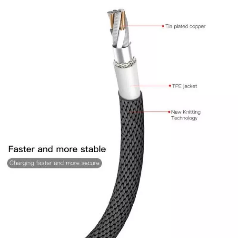Baseus Yiven Lightning -kaapeli 1,8 m musta (CALYW-A01)