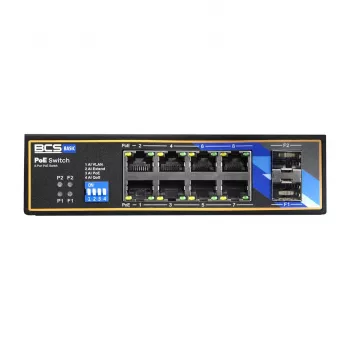 BCS BCS-B-ISP08G-2SFP teollinen hallitsematon kytkin, 8-porttinen Gigabit + 2 SFP, DIN-kisko