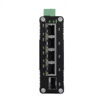 BCS-ISP04G-1SFP teollinen 4-porttinen Gigabit PoE+ -kytkin 1 SFP-paikalla, hallitsematon, DIN-kisko, IP30