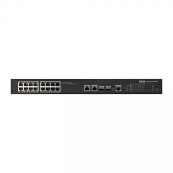 BCS-L-SP1602G-2SFP-M(2) 16-porttinen PoE+ hallittava kytkin 2 gigabitin uplinkillä ja 2 SFP-paikalla, 250W PoE-budjetti