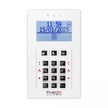 BCS PulsON LCD/C hälytysjärjestelmän LCD-näppäimistö, valkoinen