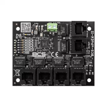 BCS-xPoE6-II hallitsematon PoE+-kytkin, 6-porttinen (4 PoE), 60W budjetti, pöytä/metalli