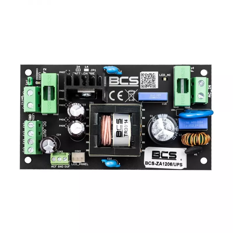 BCS-ZA1206/UPS 12V 6A 72W AC/DC-virtalähde akkuvarmennuksella (UPS)
