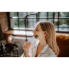 Beautifly Peeling Scrub Mini - ultraääni-kavitaatio kasvolaite EMS-mikrovirralla, valkoinen ruusukulta