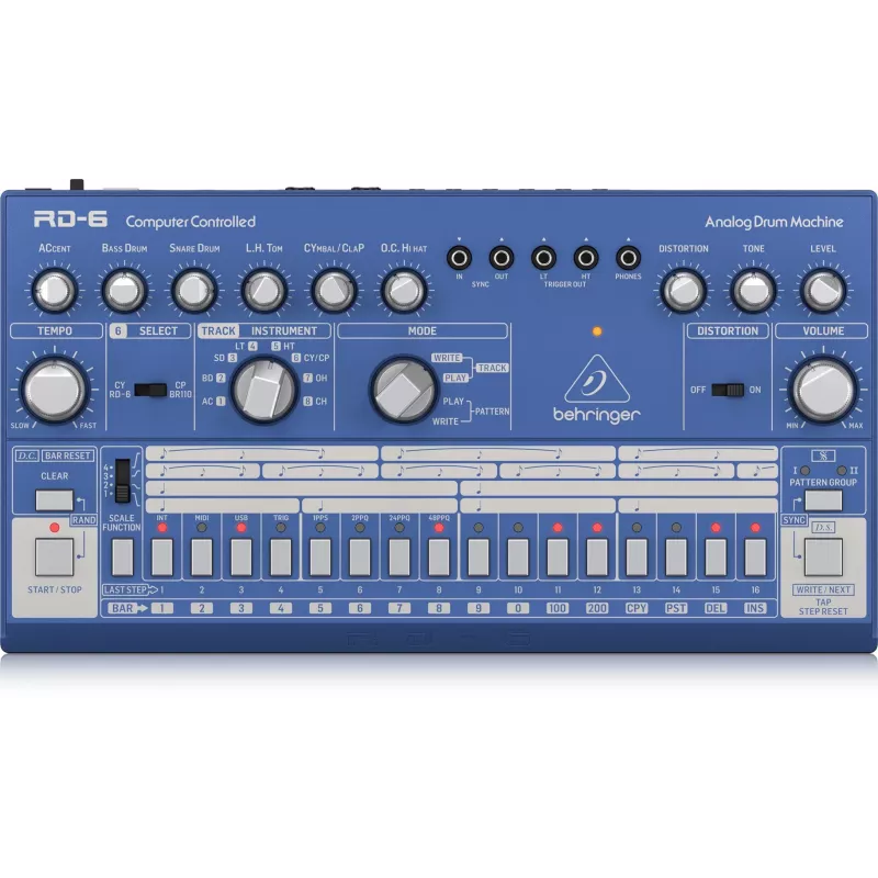 Behringer RD-6-BU analoginen rytmi- ja rumpukone, sininen