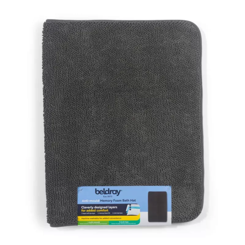 Beldray LA00000099CHEU7 homeenesto muistivaahtokylpymatto 50 x 80 cm, harmaa