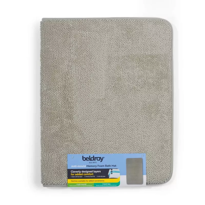 Beldray LA00000099NEU7 homeenesto muistivaahtokylpymatto 50 x 80 cm, harmaa