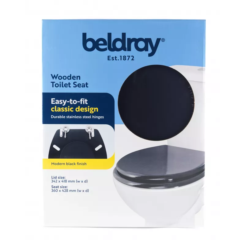Beldray LA032355BFPEU7 puinen wc-istuin, musta
