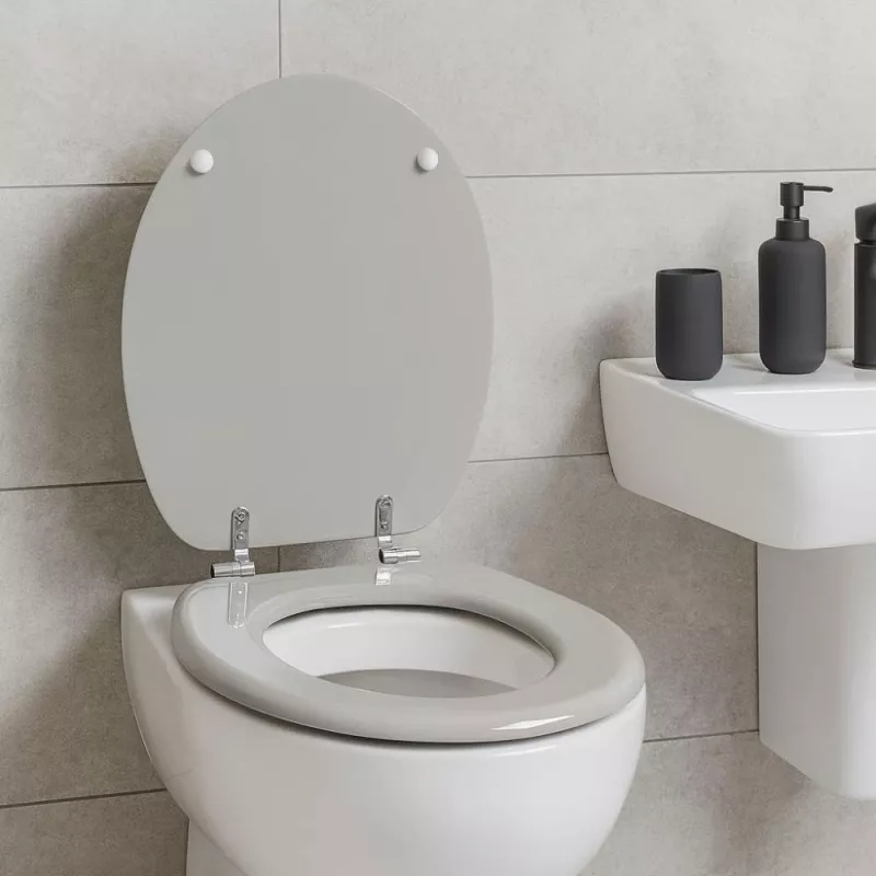Beldray LA032355PGRY puinen wc-istuimen kansi, valkoinen - soft-close D-muoto pikakiinnityssaranat