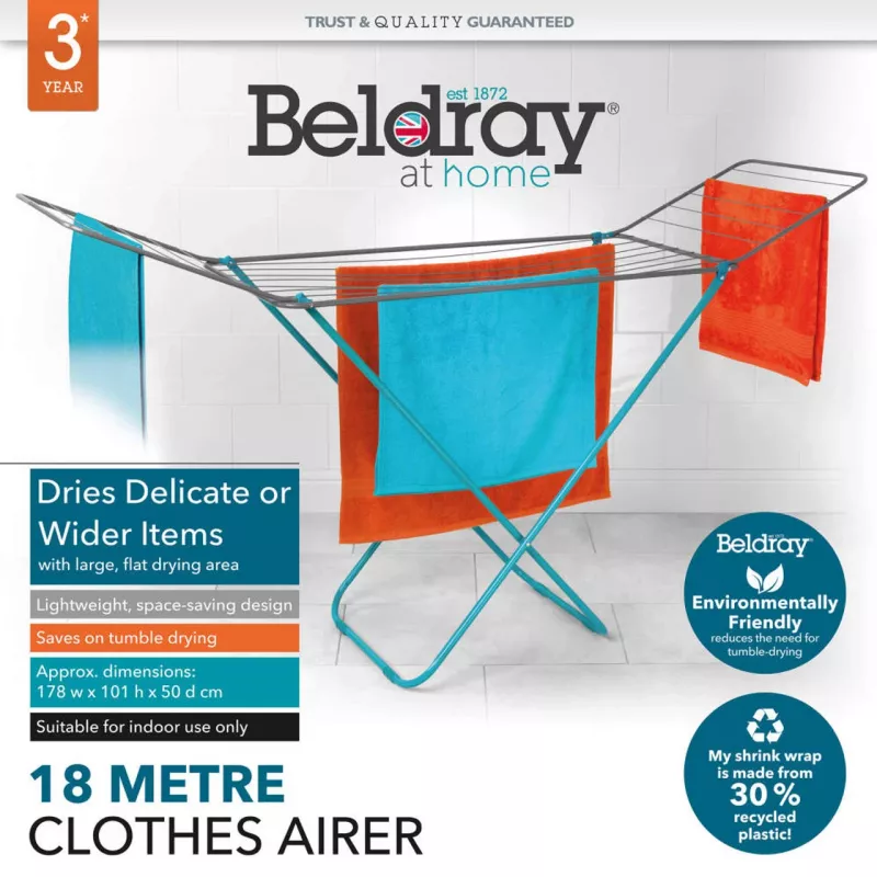 Beldray LA033279FEU7 18 metrin pyykkikuivaus teline
