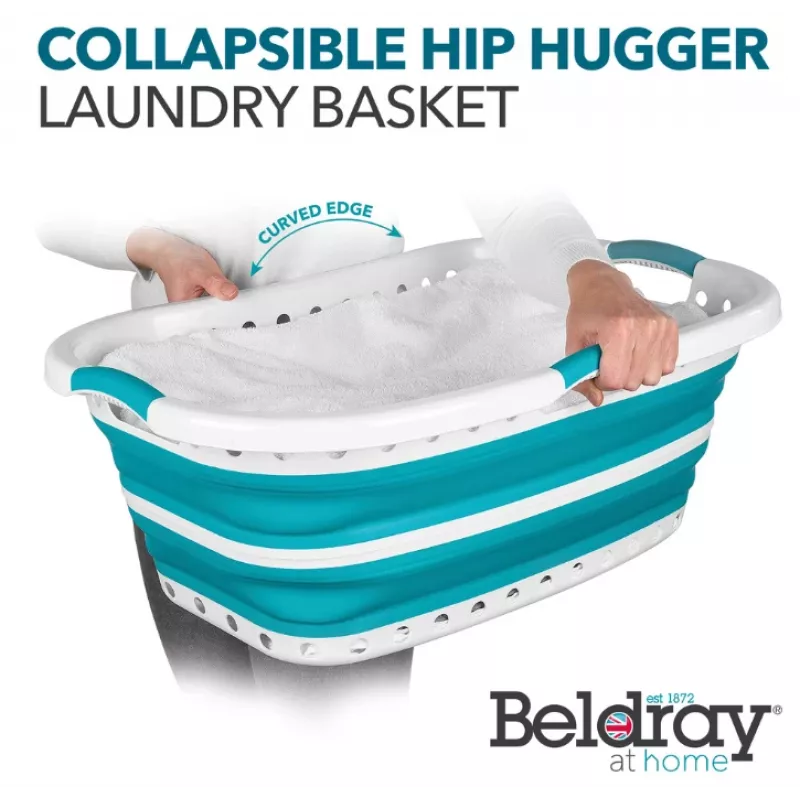 Beldray LA072979TQFEU7 37 L kokoon taittuva Hip Hugger pyykkikori turkoosi