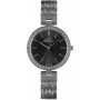 BELLEVUE Woman B25 35 mm kvartsi analoginen kello hopeinen kellotaulu musta nahkaranneke