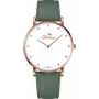 BELLEVUE Woman B57 40 mm kvartsikello analoginen hopeinen kellotaulu musta nahka