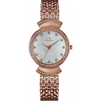 BELLEVUE Woman D50 32 mm kvartsi analogikello hopeinen kellotaulu musta nahkaranneke