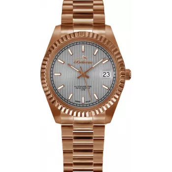 BELLEVUE Woman H28 30 mm kvartsianalogikello hopeinen kellotaulu musta nahkaranneke