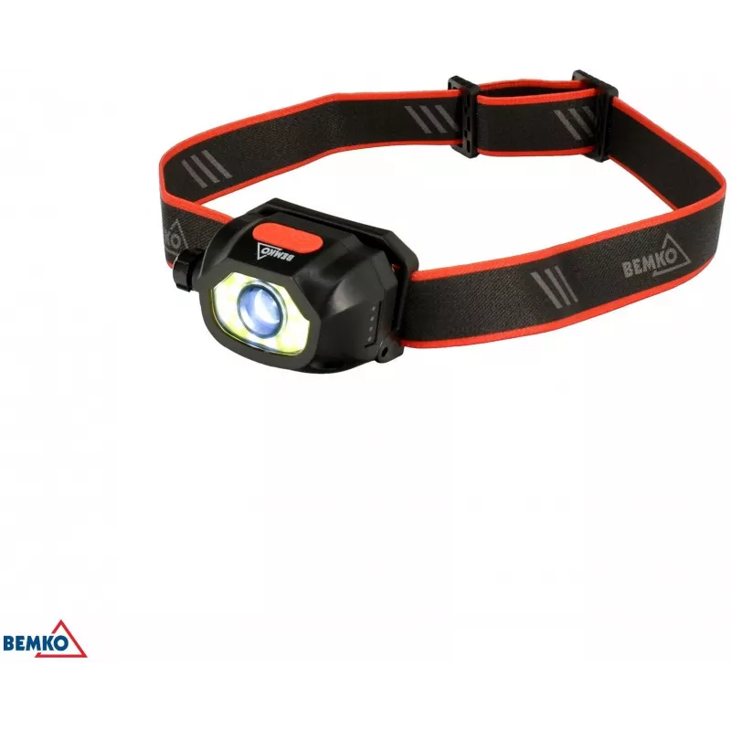 BEMKO C49-LTC02 monitoiminen ladattava LED-otsalamppu, 200lm, 6500K, 1200mAh, IP44