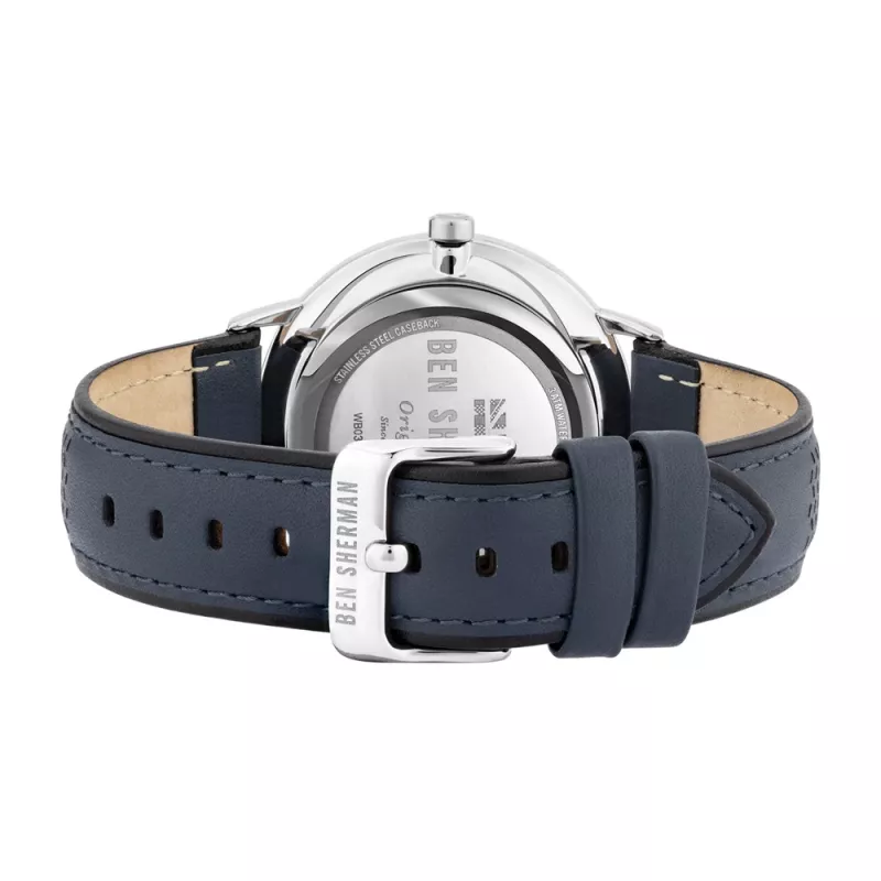 BEN SHERMAN miesten kello WB038U 43 mm musta kellotaulu musta keinonahkaranneke
