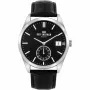 Ben Sherman miesten WB039BB analoginen kvartsikello 43 mm musta kellotaulu musta nahkaranneke