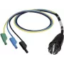 BENNING mittausadapteri Schuko-pistoke 4 mm lamelliholkkeihin, kosketussuojattu, 300 V CAT III, 16 A, musta 044142