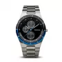 BERING miesten kvartsikello Classic Minimalist 39mm titaanikotelo sininen kellotaulu harmaa teräksinen verkkoranneke 32339-702