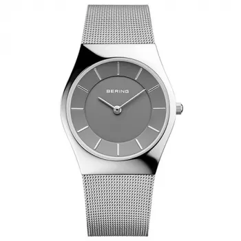 BERING miesten kvartsikello Classic 11936-309 36mm sininen kellotaulu hopeinen verkkoranneke