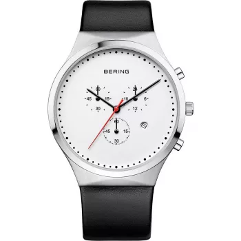 Bering miesten Classic kvartsikello 40 mm ruostumaton teräs sininen kellotaulu hopeinen mesh-ranneke 14740-404