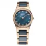 BERING naisten Classic kvartsikello 26 mm teräs mesh sininen sunray-kellotaulu 32426-767