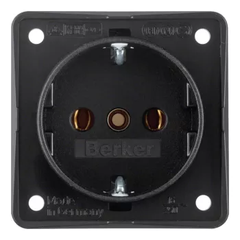 Berker 09418505 SCHUKO-pistorasia Integro-moduuli mattamusta