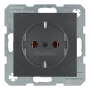 Berker 41431606 SCHUKO-pistorasia alumiini – 16A 250V IP44 uppoasennus kansilevyllä