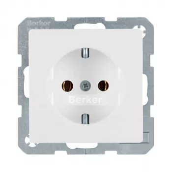 Berker 41436089 Schuko-pistorasia Polar White Velvet