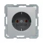 Berker 47436084 SCHUKO-pistorasia (tyyppi F) Q.1/Q.3 aluminium Velvet 16A