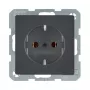 Berker Q.1/Q.3 SCHUKO-pistorasia 1-osainen Anthracite Velvet 16A 250V uppoasennus