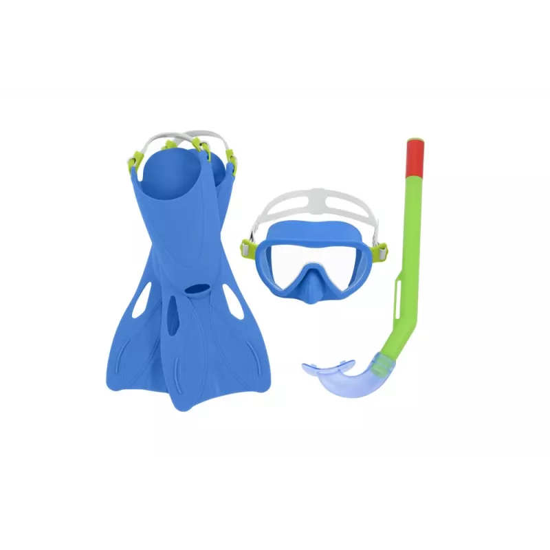 Bestway snorkkelisetti sininen maski, räpylät, snorkkeli 25039