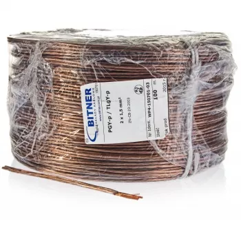 BITNER BiTsound PGY-p (TLgY) kaiutinkaapeli 2x1,5 mm² 100 m rulla