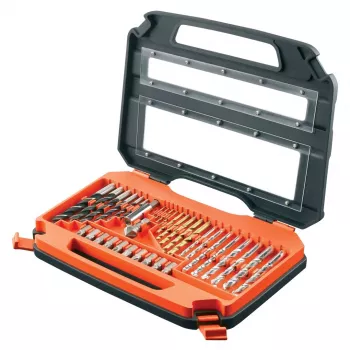BLACK & DECKER A7231-XJ 76-osainen titaaniporanteräsarja metallille ja muuraukselle, 1,5-8 mm