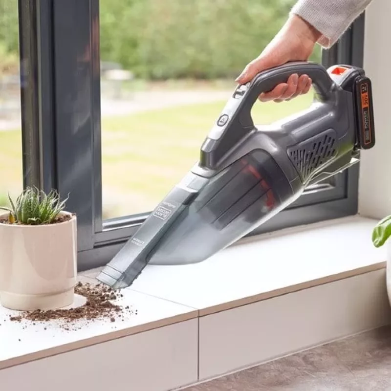 BLACK+DECKER BCHV001C1 Powerconnect 12V auto-käsipölynimuri, 0,56L pussiton, musta/harmaa/oranssi