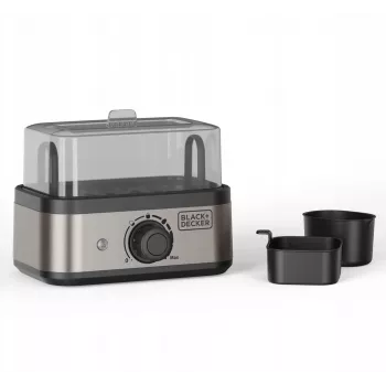 BLACK+DECKER BXKS4800E munankeitin, 400 W, 6 munaa, pehmeä/keskikova/kovakeitetty, musta