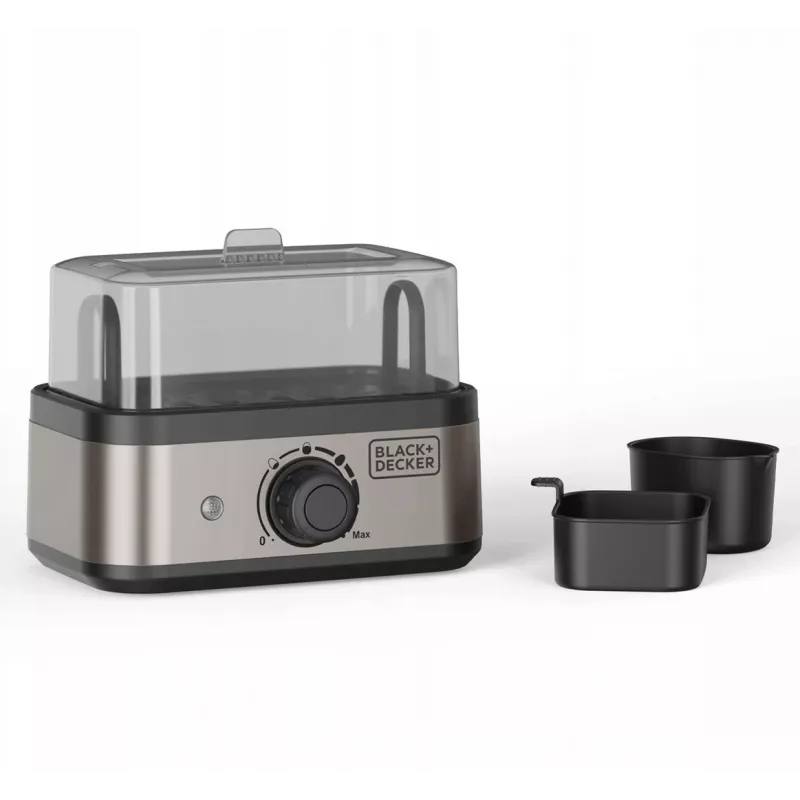 BLACK+DECKER BXKS4800E munankeitin, 400 W, 6 munaa, pehmeä/keskikova/kovakeitetty, musta