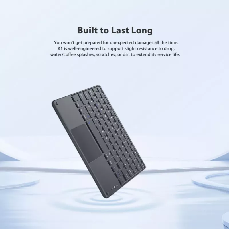 Blackview K1 Bluetooth-näppäimistö langaton ultralaiha 10 inch – 280mAh akku, Bluetooth 3.0, yhteensopiva Windows / Android / iOS kanssa, musta harmaa