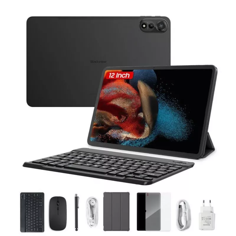 Blackview MEGA 2 tabletti 12 tuumaa 6/256GB 4G LTE näppäimistöllä, kotelolla, kynällä ja hiirisetillä, vihreä