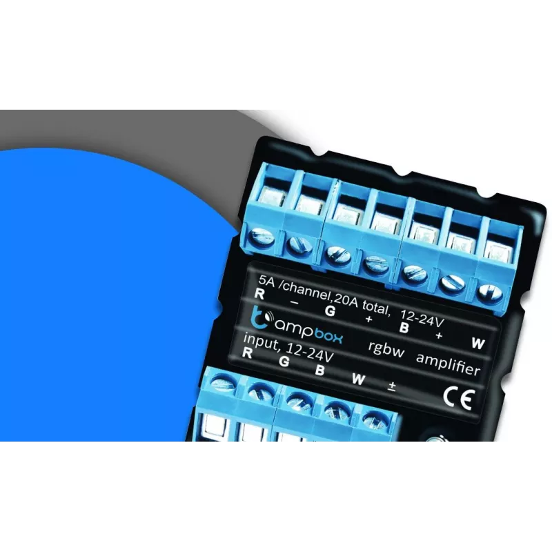 BLEBOX ampbox älykäs LED-ohjain 4-kanava Wi-Fi RGBW CCT 12-24V DC