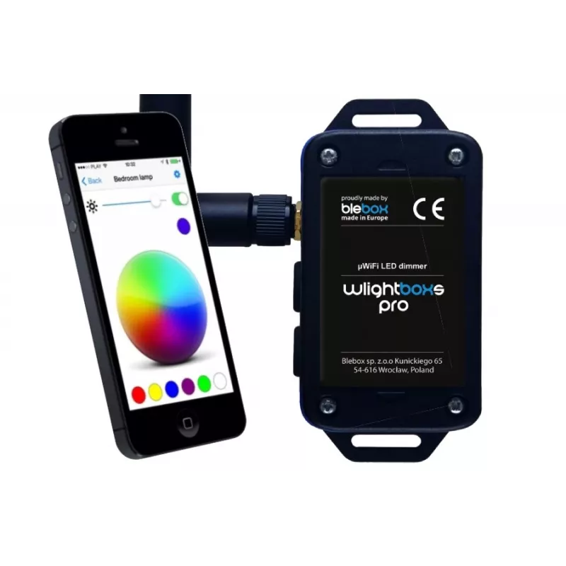 BLEBOX wLightBoxS Pro älykäs LED-himmenninohjain ulkoisella antennilla 12-24V DC