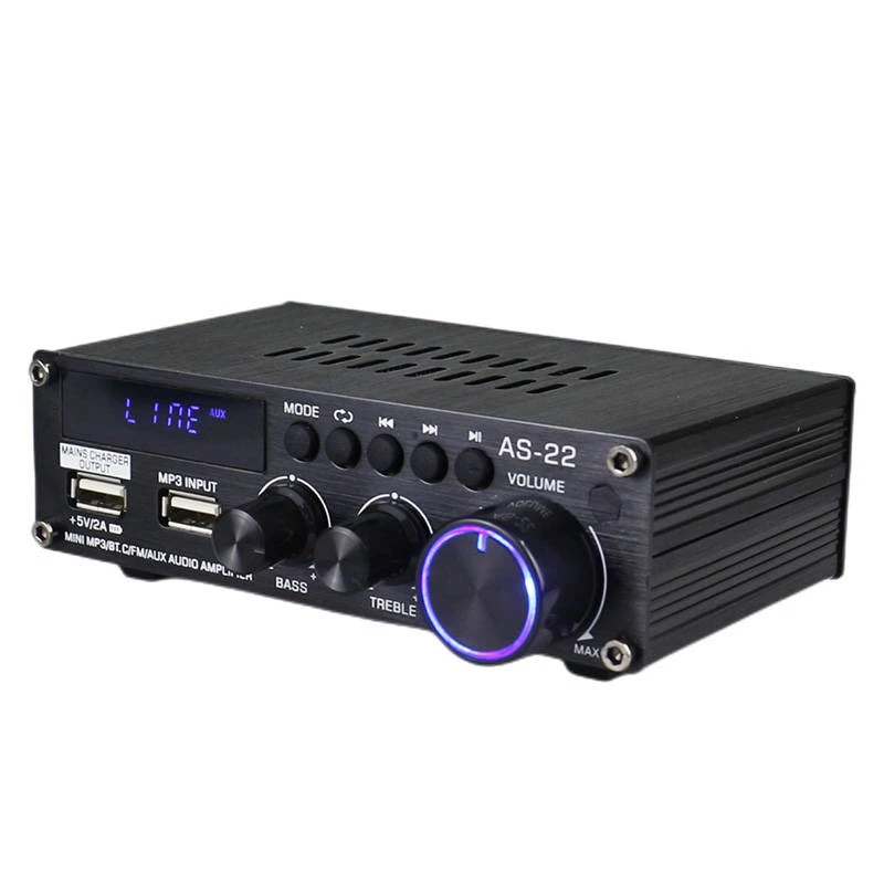 Blitzwolf AS-22 audiovahvistin, 45 W, Bluetooth 5.0, USB + kaukosäädin (musta)