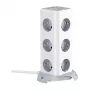BlitzWolf BW-EC3 pystysuora jatkojohto 12 pistorasialla, 4 USB-liitännällä, 2 m kaapeli, EU-pistoke