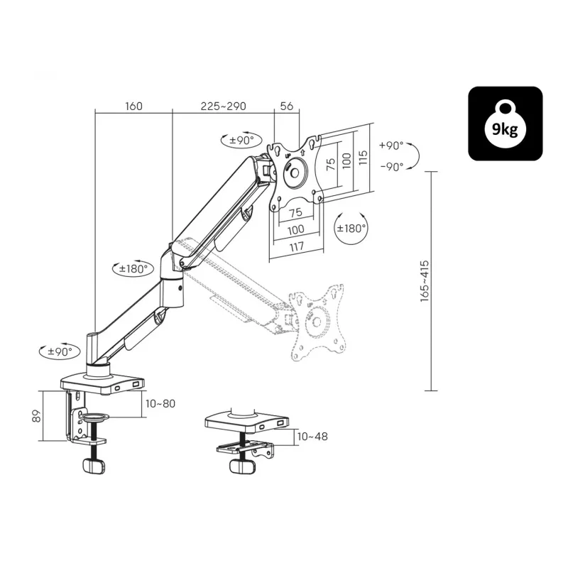 Blow HQ LCD-TV-pöytäteline 17-32" nivelellä, 76-881